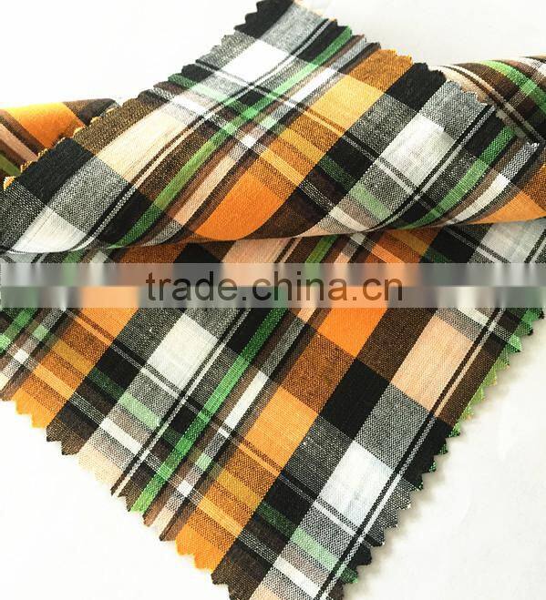 100%cotton Yarn dyed plaid stock fabric for shirt