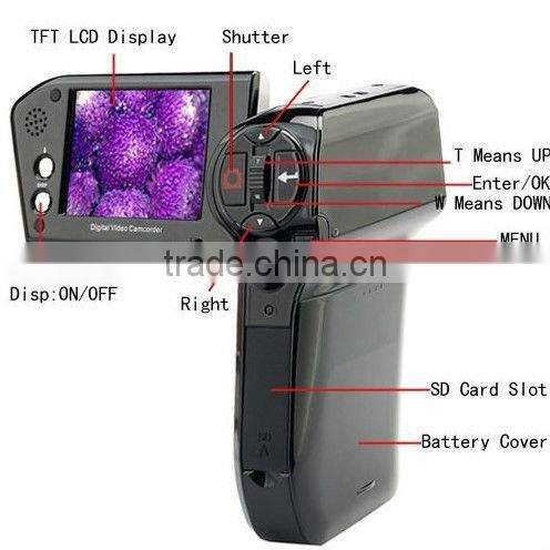 2.4" TFT 12 megapixel hd 720p digital video camcorder camera ntsc pal
