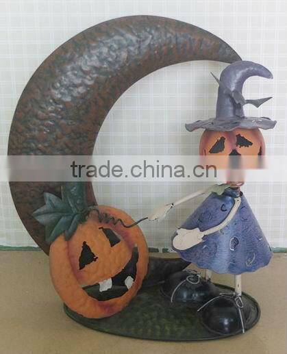 Iron Witch and Pumpkin Hallowmas day decoration wholesale