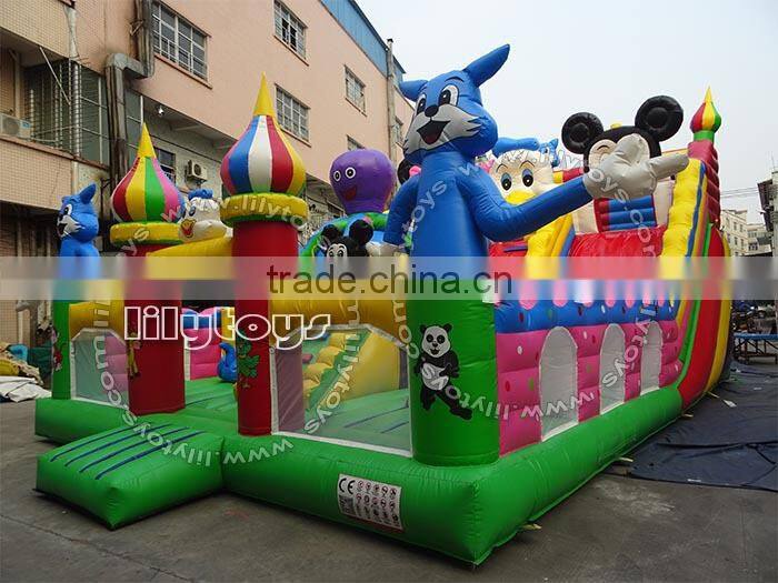 2015 Popular hot sale inflatable fun city/ amusement park combo games for kids