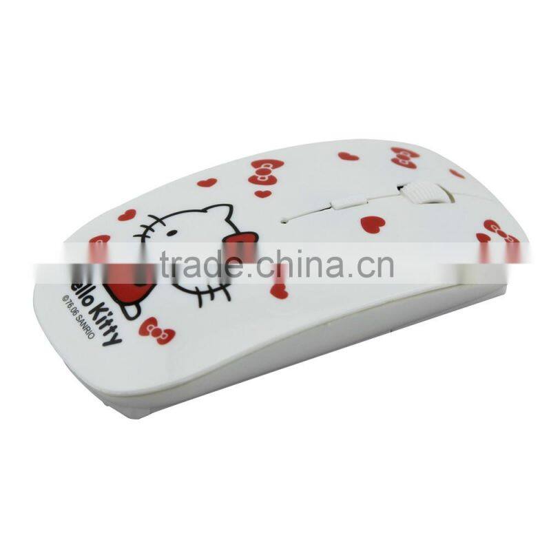 Wireless Mouse Ultra Thin Hello Kitty Computer 2.4GHz 1200DPI Optical Gaming Mouse