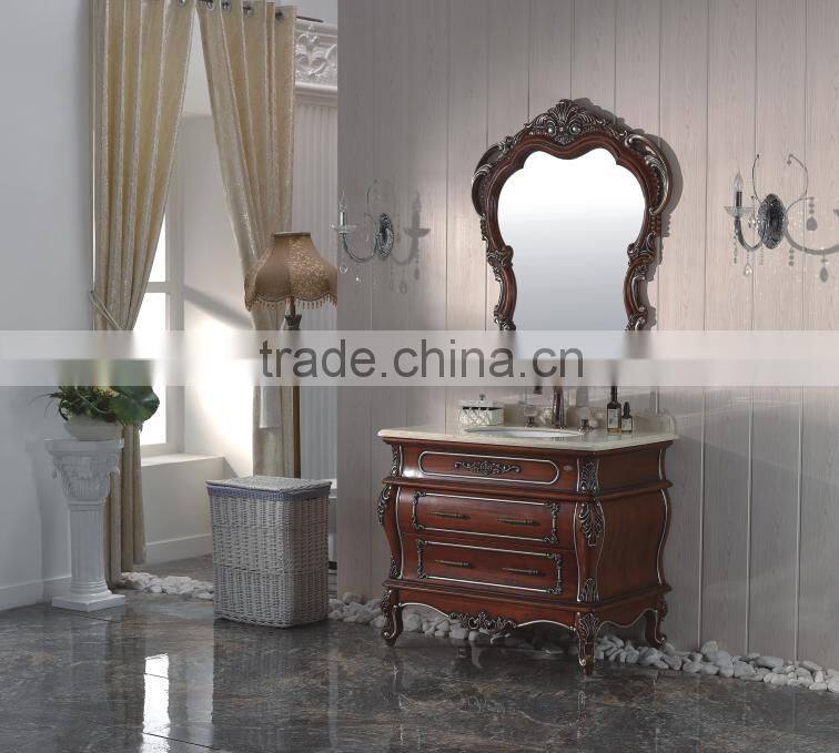 Solid Wood Carcase Material and Mirrored Cabinets Type classic bathroom vanity