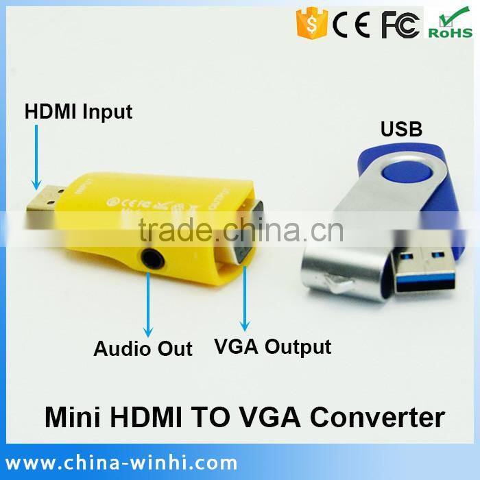 Micro HDMI TO VGA Converter Switcher With Audio For TV Box TV PS3