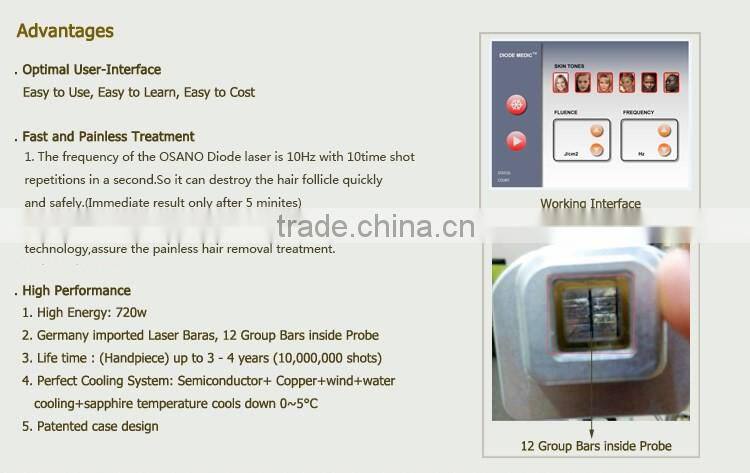 Professional 808nm diode laser /laser hair removal machine for sale