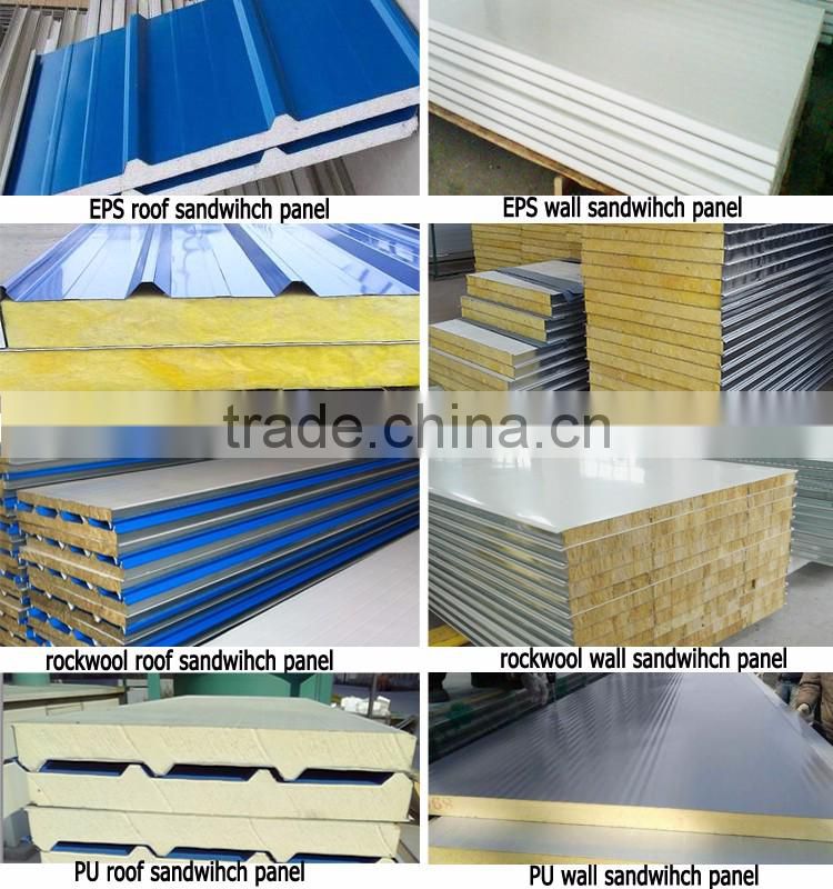 Low price second hand aluminum eps pu wall roof sandwich panel house