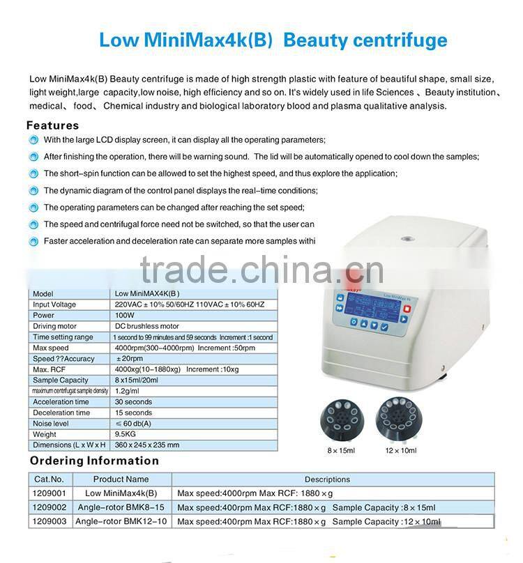 Excellent quality laborotary low speed centrifuge