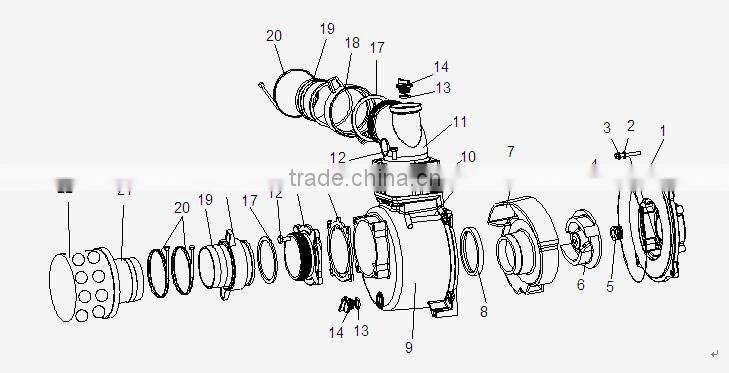 4 inch trash water pump driven by both gasoline and diesel engine 190F