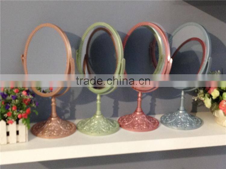 European Style Plastic Double-Side Dressing Table Make up Standing Mirror