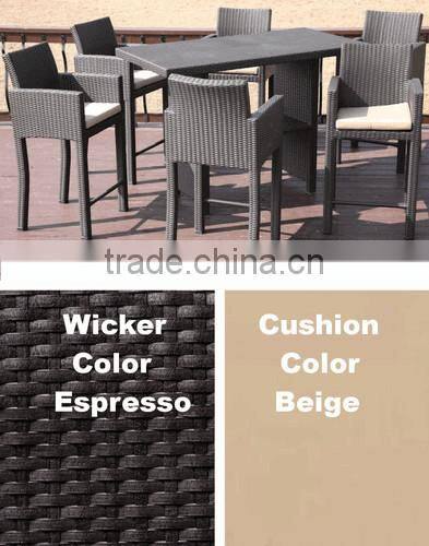 2017 Sigma Best selling all weather pvc plastic rattan outdoor bar furniture