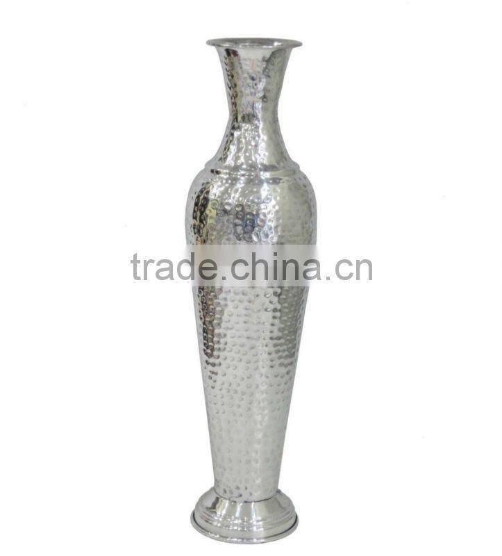 Aluminum Bottle Vase, Polished Vases, Flower Vase in Silver