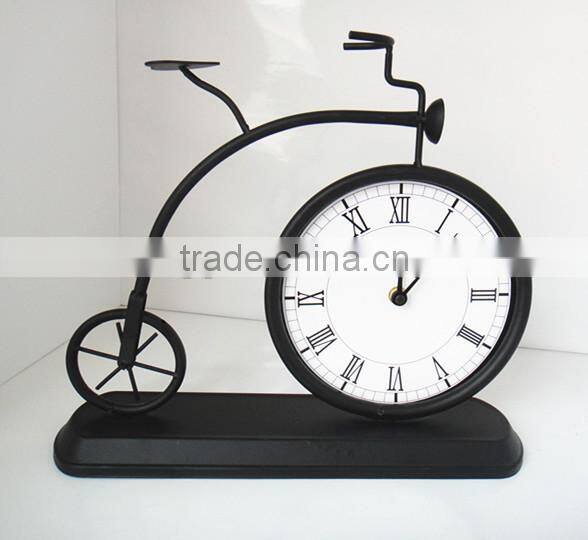 Metal old fashioned Bicycle Table Clock desktop clock