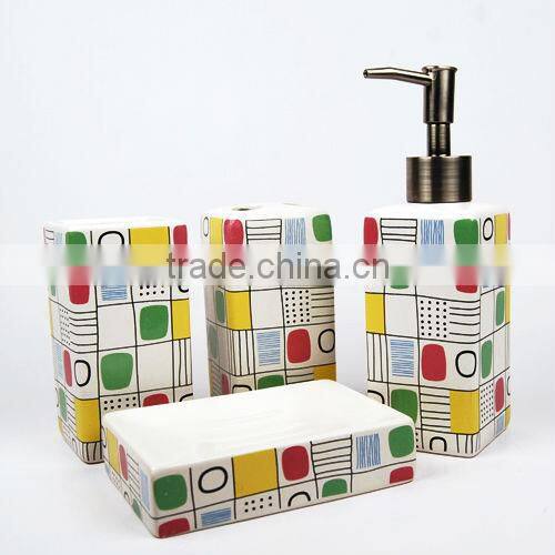 fashion square ceramic bathroom accessories set