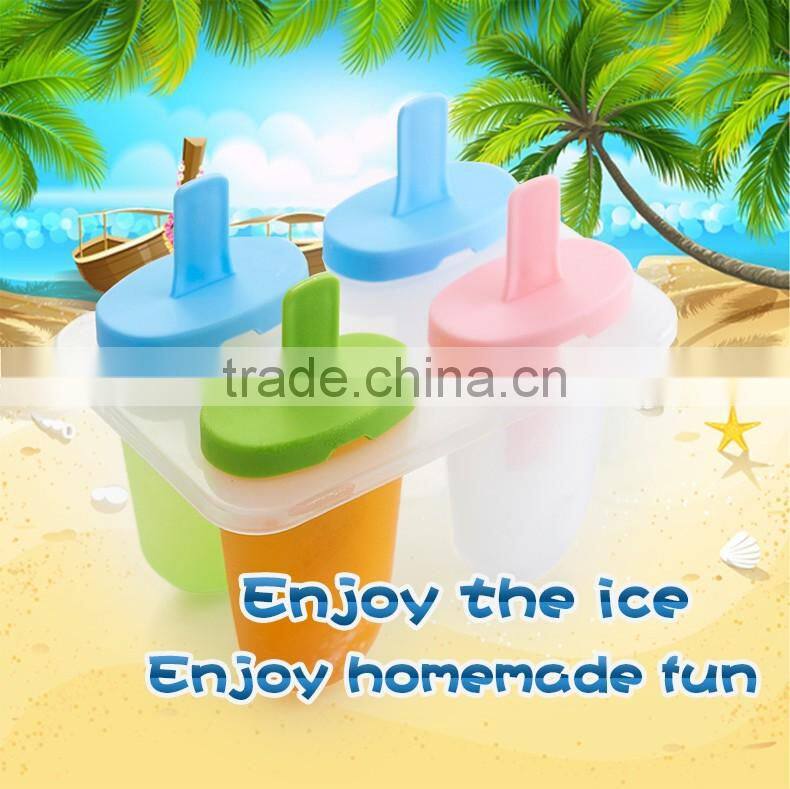 Set of 4 plastic ice cream stick mould ice mold with handle ice cube machine