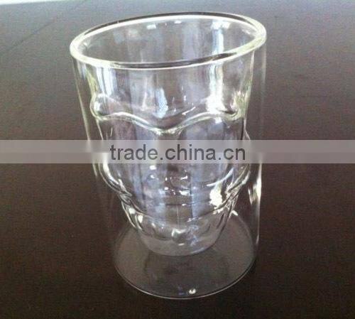 very lovely Skull Head large double wall beer glass
