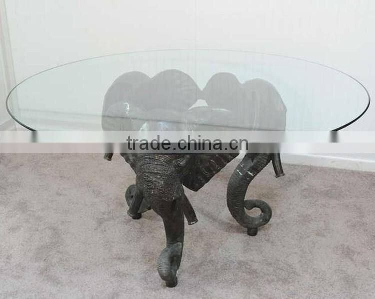 Home decoration art metal craft elephant head bronze table
