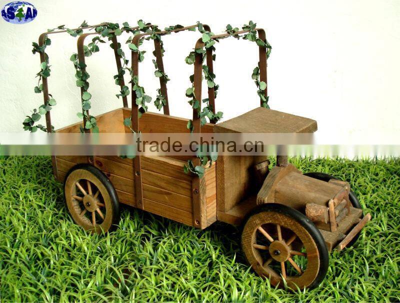 Mini wooden cart for flowers and plants