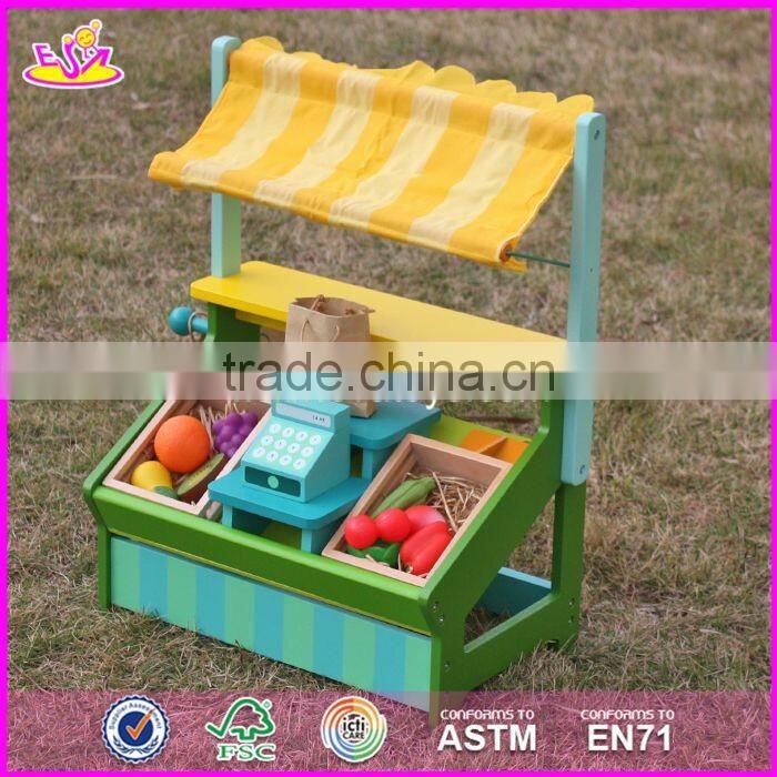 2017 New design funny fruit play set wooden kids supermarket W10A060