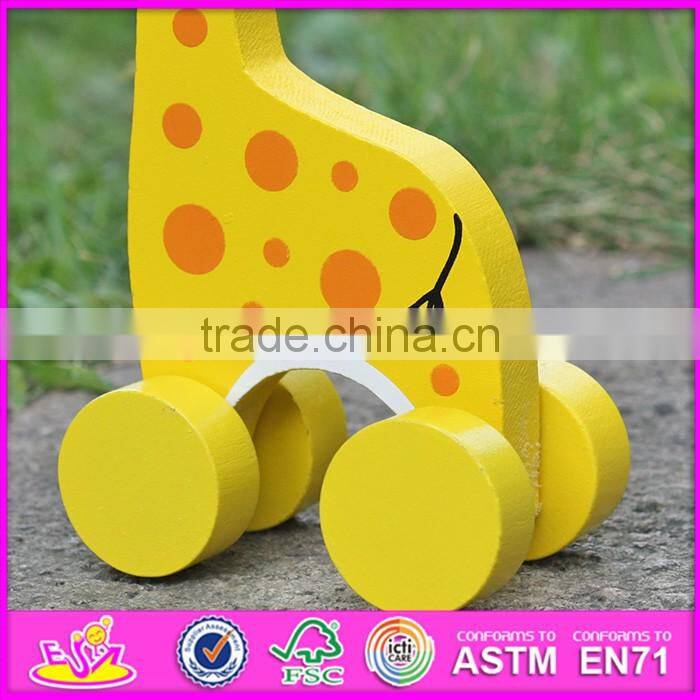 2017 New products animal car toy wooden giraffe baby toy W04A319