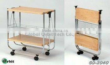 dining serving kitchen foldable trolley cart