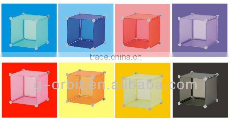 DIY plastic storage cube rack