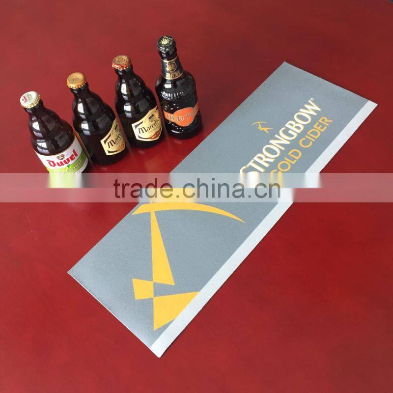 custom logo printed non woven fabric rubber bar mat