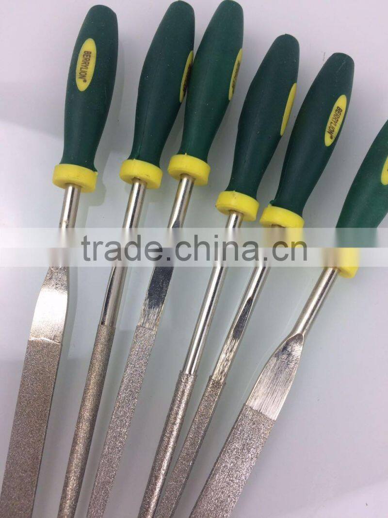 Cheap price 6pcs diamond mixed style file set 5*180mm for sale
