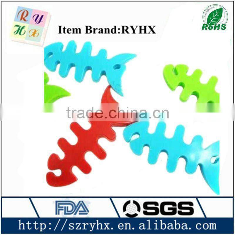 Colorful silicone fish bone coiling device with custom logo