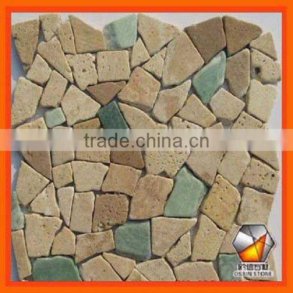 Colorful Ice Cracked Pebble Mosaics