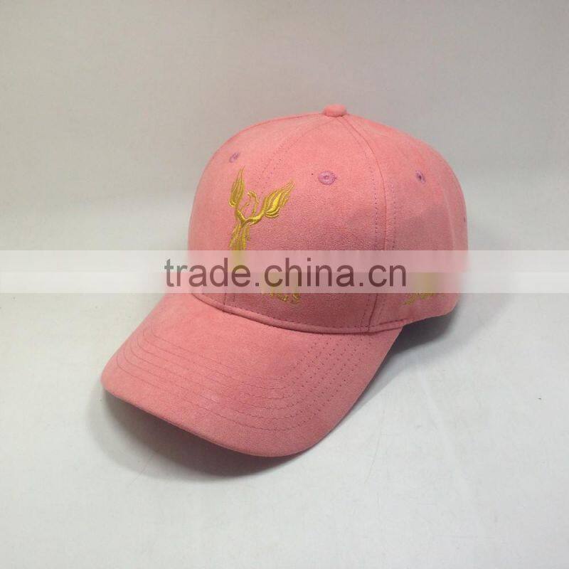 100%Suede Fabric Baseball Cap With Embossed Metal Buckle