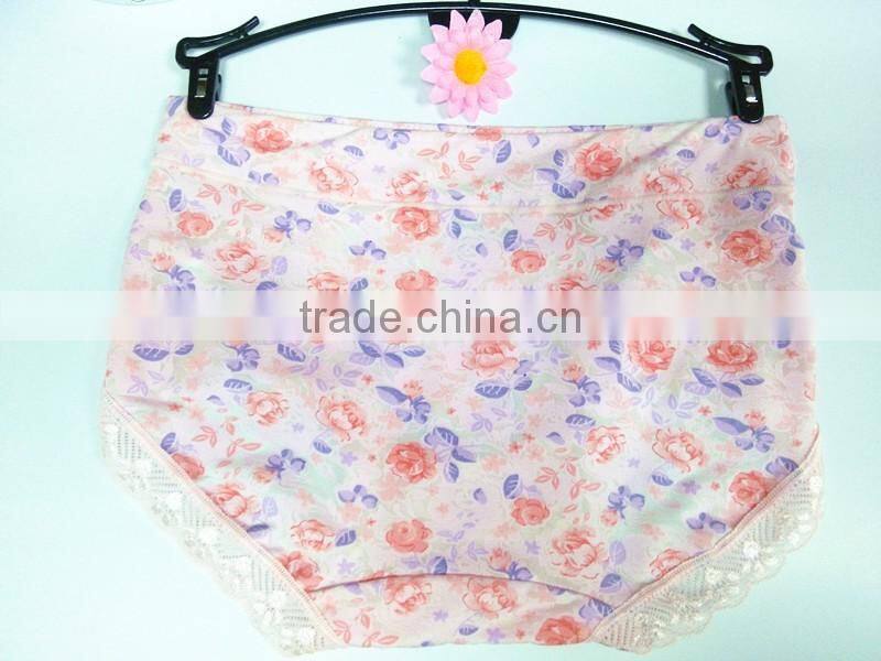 New arrival underwear beauty pattern lace/cotton confortable adult woman panties