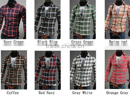Mens plaids/checks classic shirts 16 colors stock hot sale man shirts