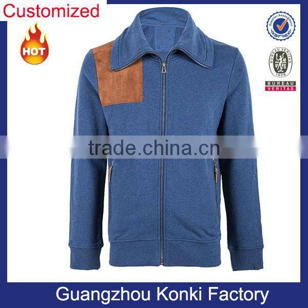 Customize Fleece Jacket With Contrast Patch For Men