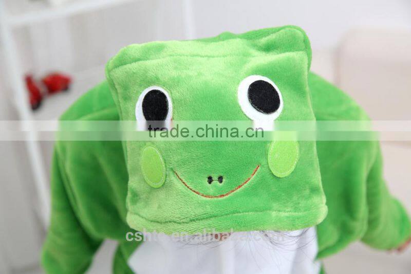 flannel cartoon adult animal jumpsuit animal pajamas jumpsuit frog design