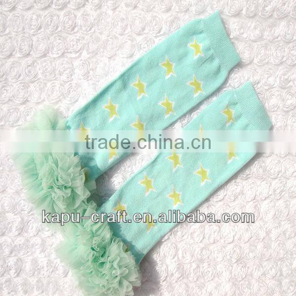 2016New design cotton baby toddler leggings baby legwarmers with ruffle lace leggings