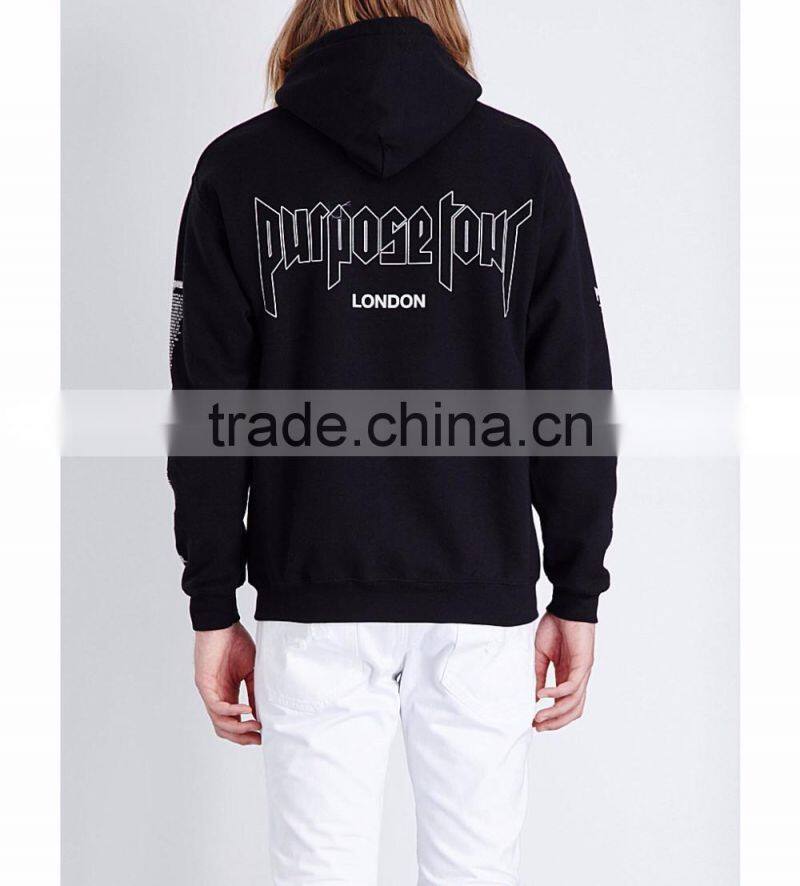 Oversized Fit Hoodies Long Sleeves Cotton Blends Fleece Logo Print Kangaroo Pocket Hoodies Ribbed