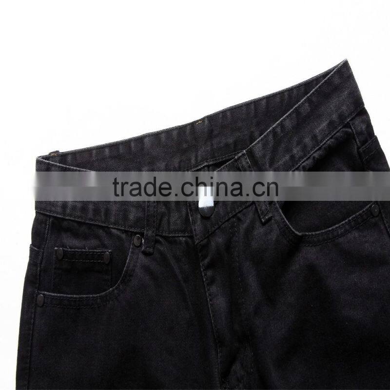 Fashion new men's brand men's jeans black jeans hole personality male personality pants