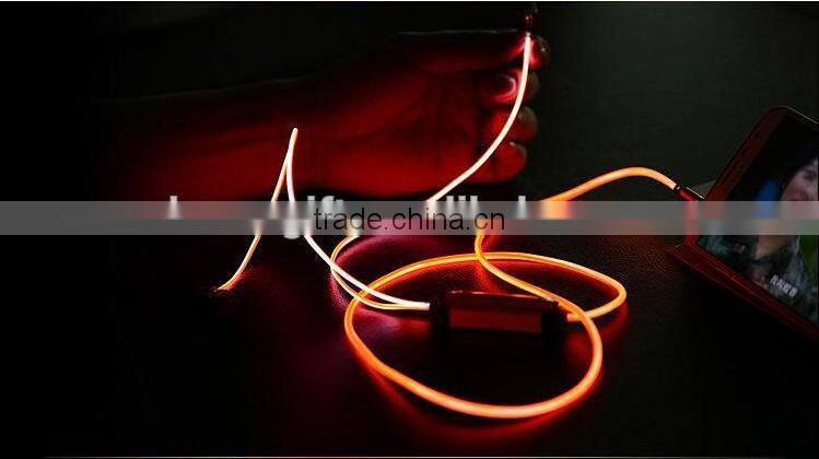 2015 Newest!!! sound music light und active earphone glow with the music Can pick up the phone