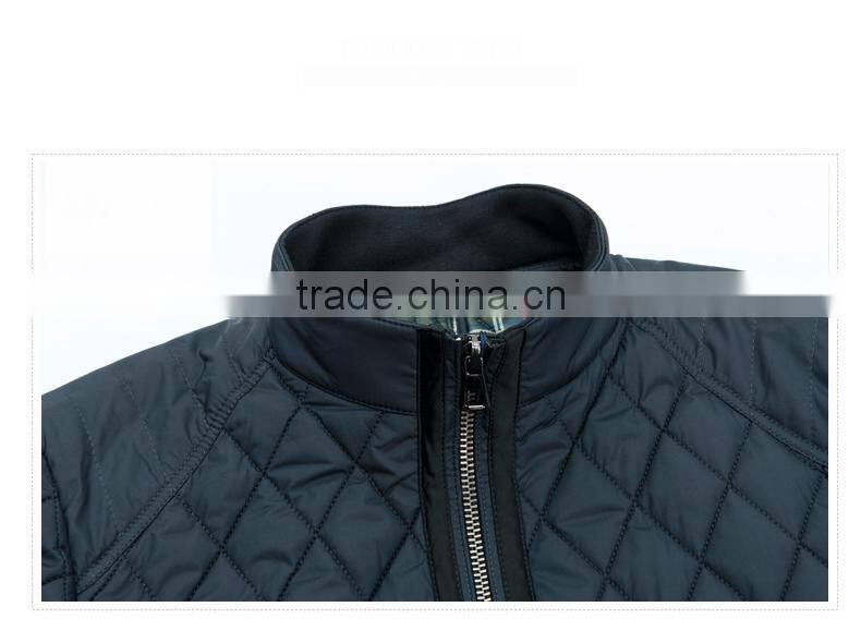 New Design Men Business&Leisure Wearing Stand Collar Simple Quilted Padding Jacket