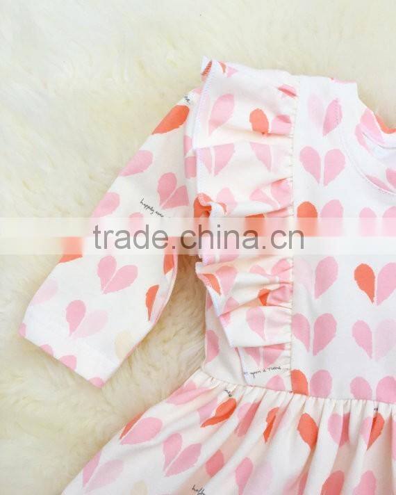 Baby Girls Valentine's Day Dress Kids Fall Long Sleeve Ruffle Dress