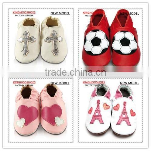 2016 fox design cute pattern genuine cow leather baby shoes