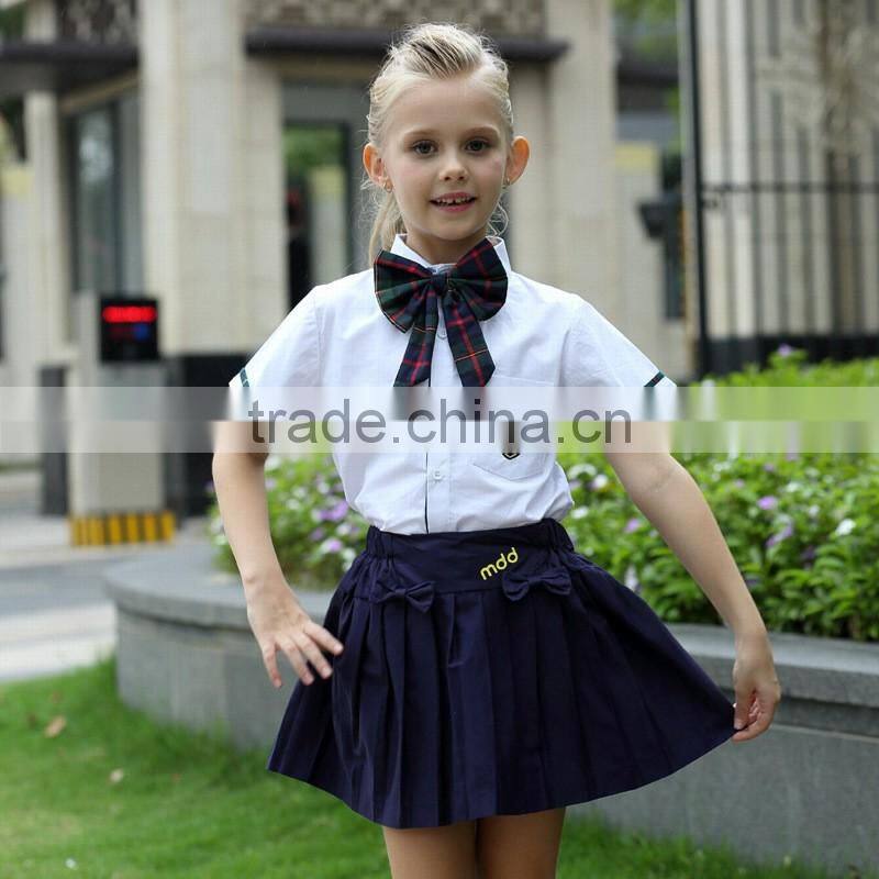 Juqian 2016 wholesale cheap Lovely Unisex Summer Primary Kids School Uniforms