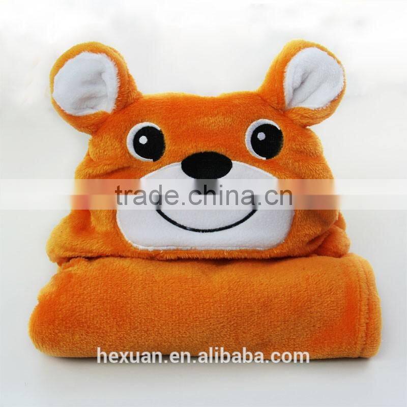 lovely custom animal shape coral fleece or cotton baby hooded bath towel