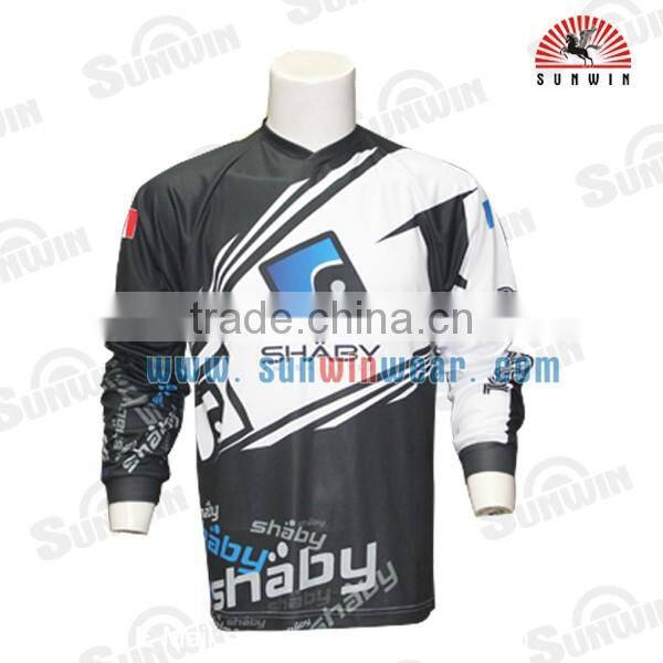 Custom Made Long Sleeve Motorcycle Jersey Sublimated Cheap Motocross Shirt BMX Jersey