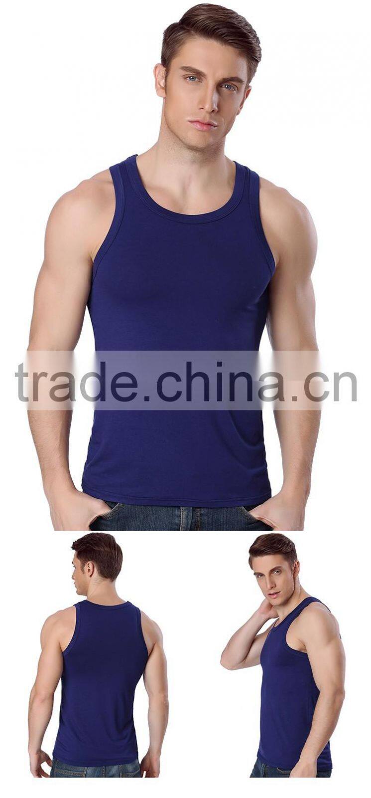 mens Modal viscose bodybuilding tight blank summer sports singlet/tank tops