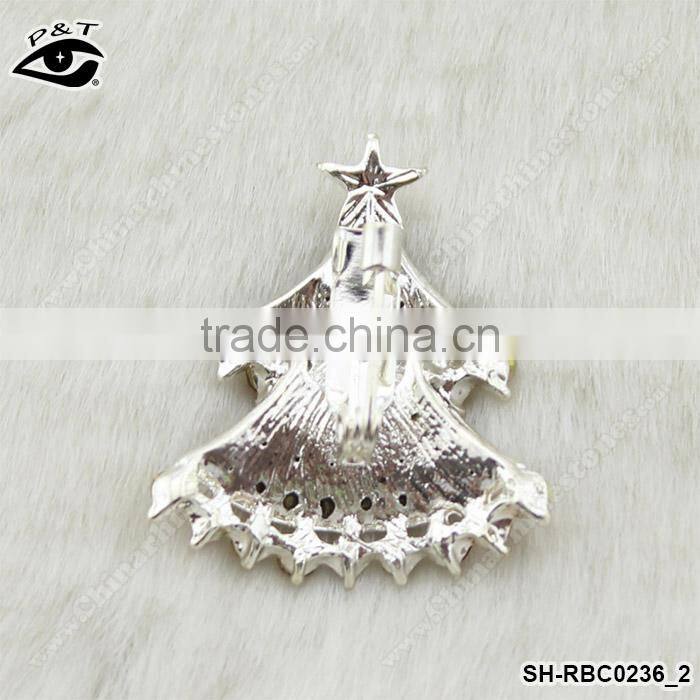 Christmas trees shaped rhinestone brooches rhinestone pins for clothing decoration wedding invitation dress jewelry gift