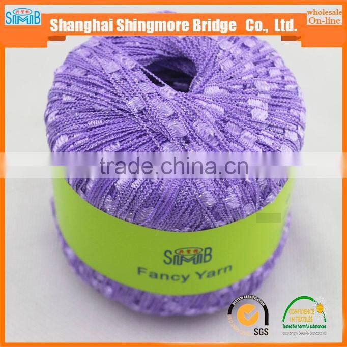 alibaba China knitting yarn supplier cheap wholesale oeko-tex standard quality matallic ladder yarn knitting scarf yarn