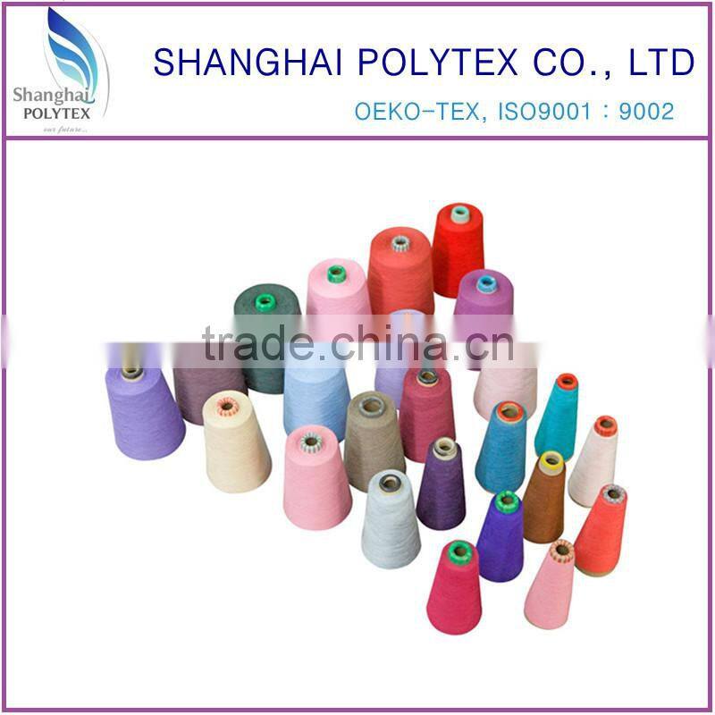 dope dyed polyester spun yarn in 18-30S for knitting