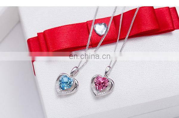 925 silver box chain forever heart necklace high quality