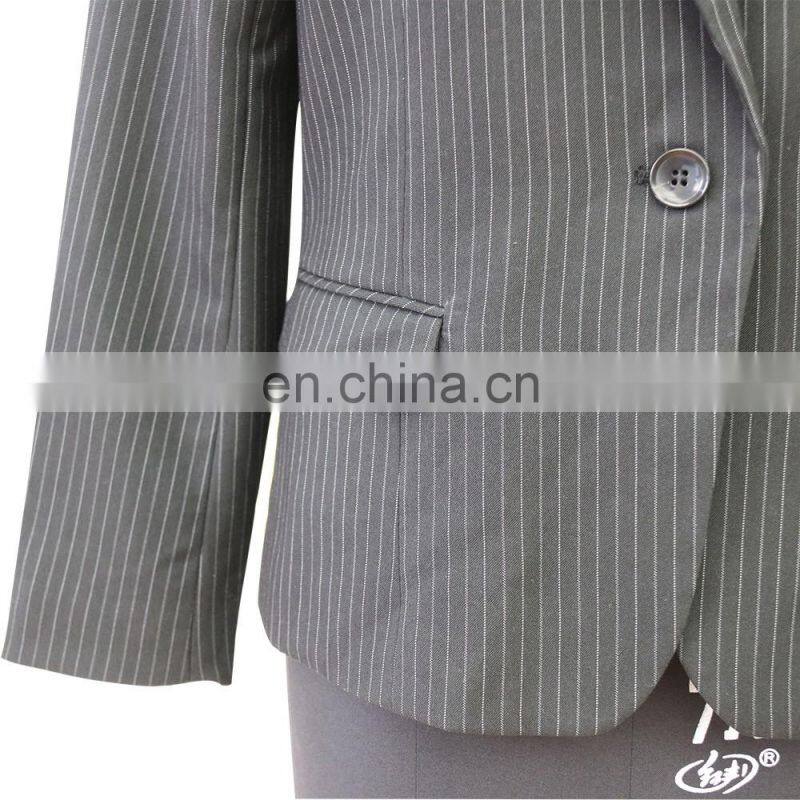 lady high quality hot sale stripe blazer suit