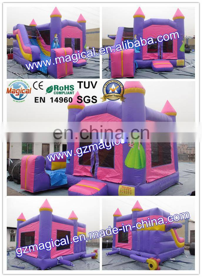 Pink princess inflatable bouncy combo jumper